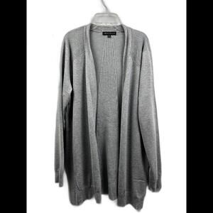 LOVE ELLIE Samantha‎ Ribbed Gray Cardigan Open Front. Size EXTRA LARGE